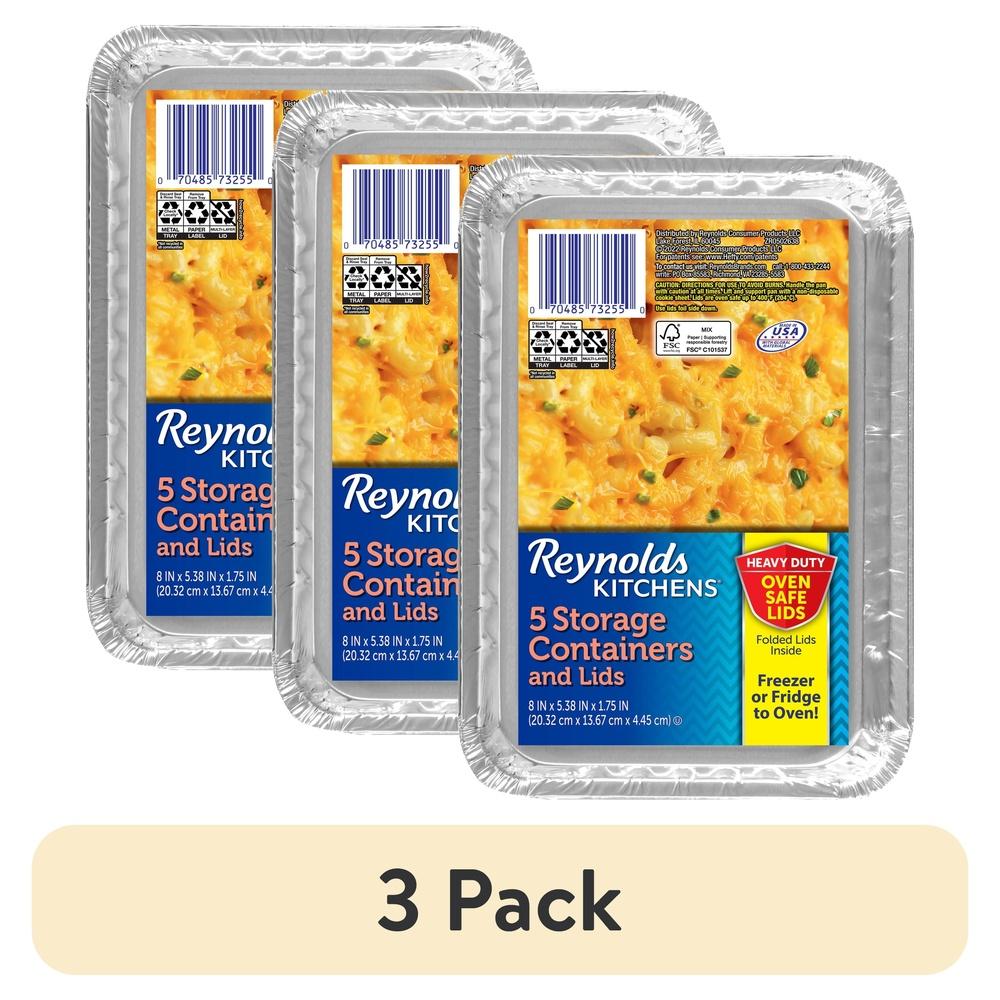 

Набор из 3 алюминиевых контейнеров для хранения продуктов с крышками, пригодных для духовки, сверхпрочные одноразовые формы, для приготовления, разогрева готовых блюд United States