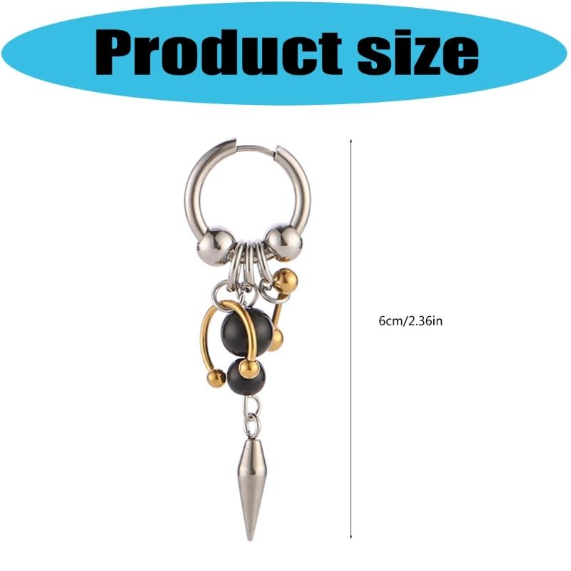 Geometric Cone Earrings Ear Pendant With Stylish Fringe Alloy Punk Accessory For Casual Evening Event