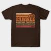Men Black Print T-shirt Vintage Pawnee Harvest Festival No-Cut Transfer Paper Print Cotton Tshirt