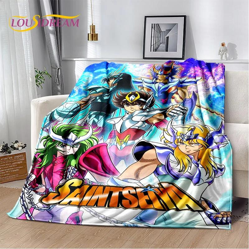 Cartoon Saint Seiya 3D Retro Soft Flannel Blanket for Beds Bedroom Sofa Picnic,Throw Blanket for Cover Outdoor Leisure Nap Gift