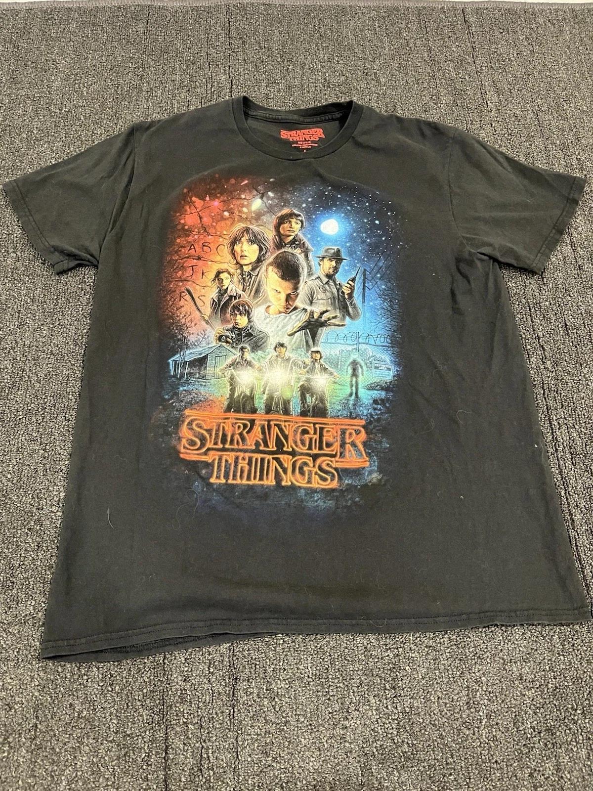 Stranger Things Black Short Sleeve Shirt 2020 Netflix Size Large XL