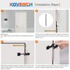 Black Adjustable Heavy-duty Door Stopper with Rubber Buffer Punch 2PCS
