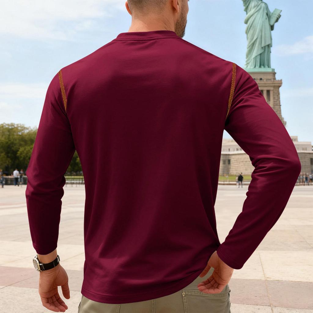 Herren Farbblock-Hemd Kurzarm Lässiges T-Shirt