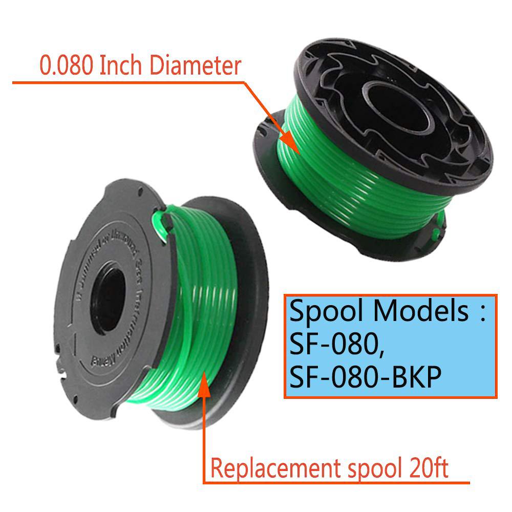 4Pcs Spool for Black & Decker GH3000/GH3000R/LST540/LST540B Lawn Mower Part,SF-080-BKP