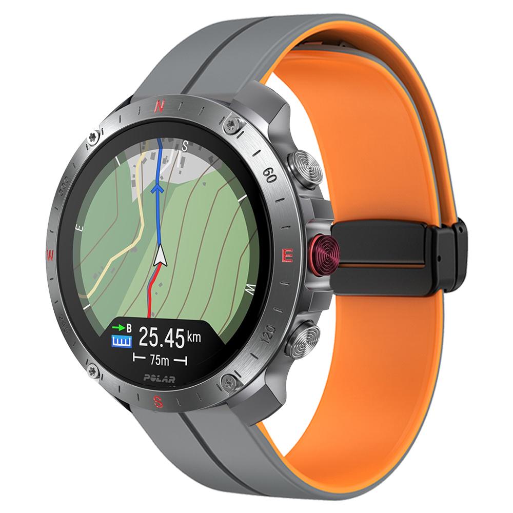 22mm 20mm Magnetischer Verschluss Silikon-Armband für POLAR Grit X2 Pro Titan / Vantage V3 M M2 / Ignite 3 2/Pacer / Unite Armband