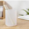 Simple Transparent Frosted Pen Holder for Desktop Organization and Student Desk Stationery
