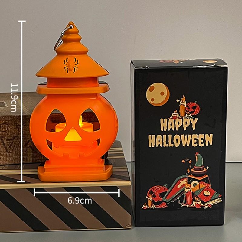 Halloween Pumpkin Lantern Decorative Handheld Lamp Kids Party Fright Night Decoration