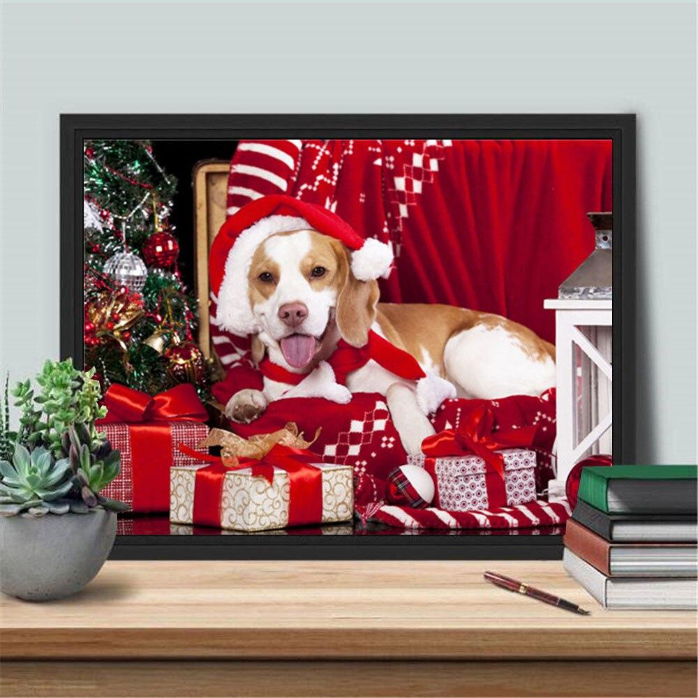 New Arrival Diamond Embroidery Dog Full Drill Square Diamond Painting Christmas Mosaic Animal Holiday Gift Wall Art