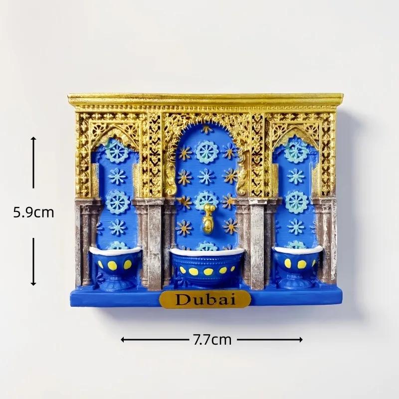 Dubai Refrigerator Stickers The United Arab Emirates Travel Souvenirs Burj Al Arab Burj Khalifa Tower Fridge Magnets Gifts