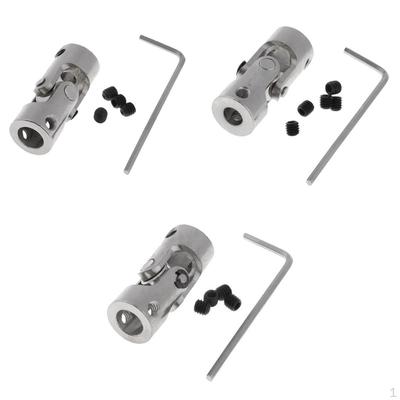3pcs 6mm To 8mm Inner Dia Rotatable Universal Steering Shaft U Joint Coupler