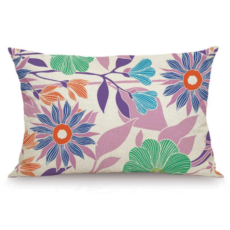 XUNYU Rectangle Cushion Cover Flower Pattern Pillow Case Kids Room Decorative Throw Pillow Cover for Sofa Bedroom JX041