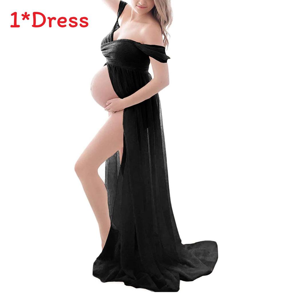 Basic Maternity Dress With Chiffon Fabric For Photoshoot And Summer Wear