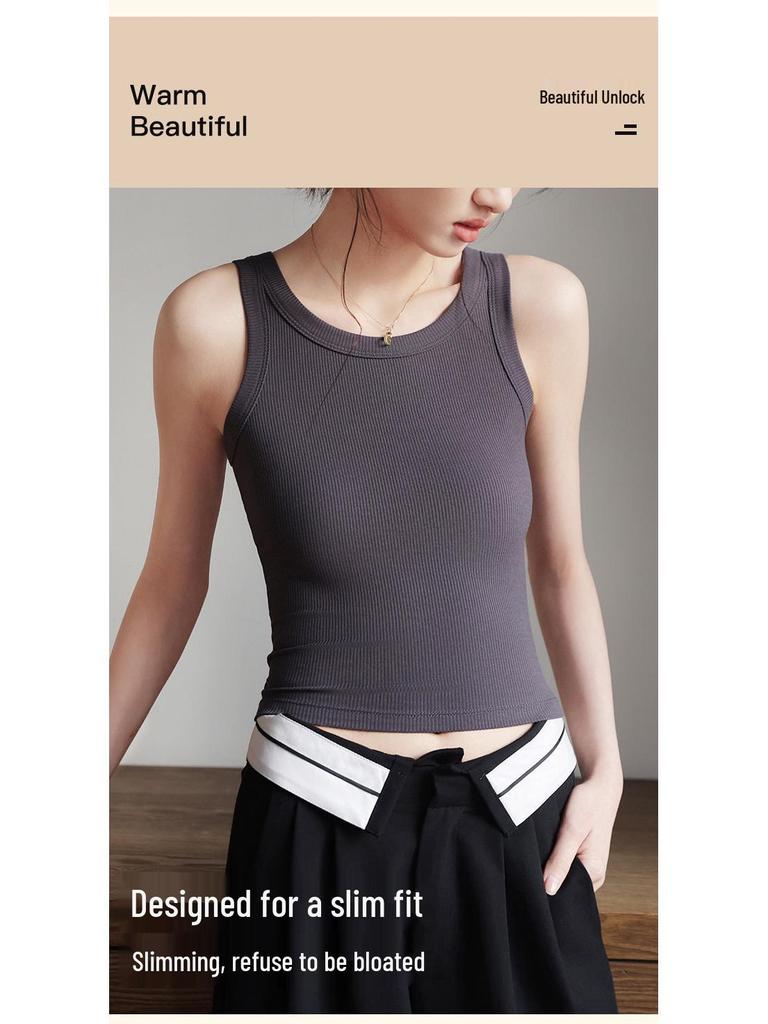 Damen Geripptes Modal Spaghettiträger Tanktop: 2026 Neues Schlankmachendes, Figurschmeichelndes Sommer-Eis-Seiden-; Allein tragen oder kombinieren.