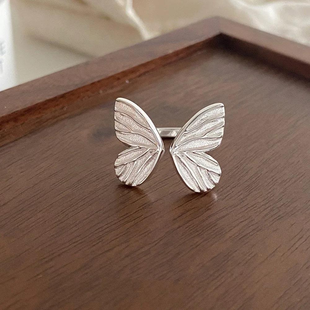 925 Silver Rings for Women Geometric Handmade Irregular Strip Ring Fashion Jewelry Gift