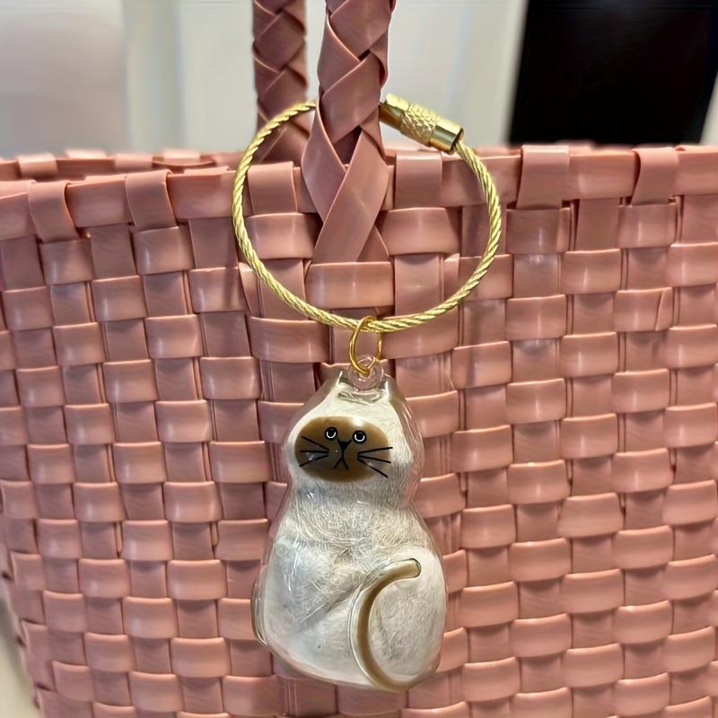 1PC Memorial Pet Fur Storage Pendant Transparent Cat Storage Keychain Cat Hair Preservation Keyring Accessory Cat 5x4cm