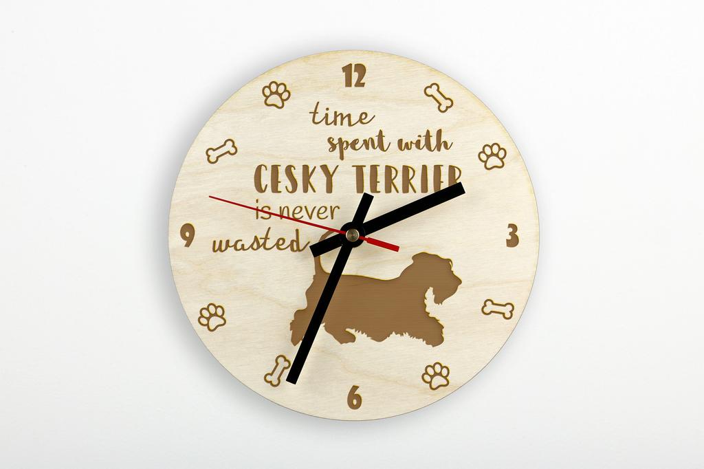 Cesky Terrier, Czech Terrier, Bohemian Terrier - Clock with Dog, Wooden Clock with Engraving, Personalised Clock by Art-Dog