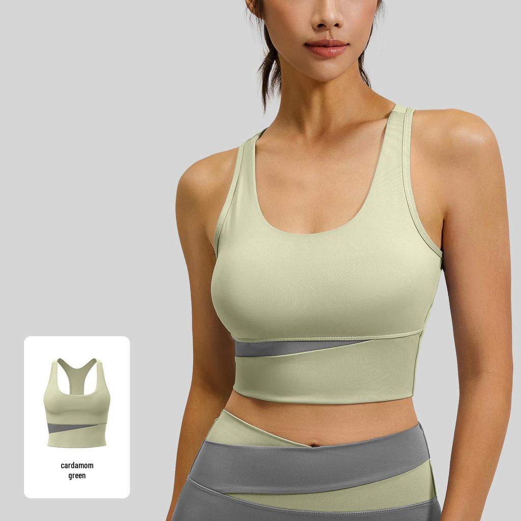 High-Waisted Color-Block Yoga Set: Tummy Control, Shockproof Sportswear for Women