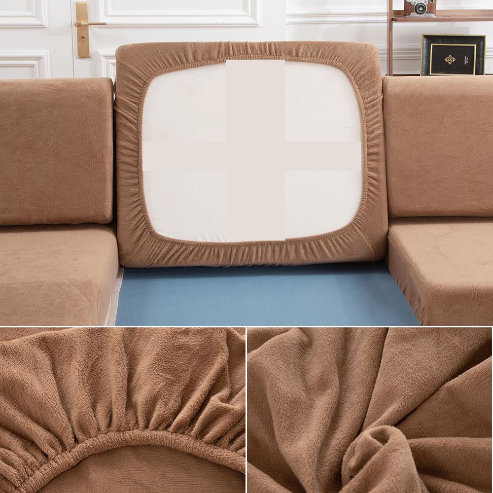 Plush Sofa Seat Cushion Coverastic Protector Covers Pets Kids Washable Removable Sofa Cushion Case For Furniture Protector 1pc Back cover