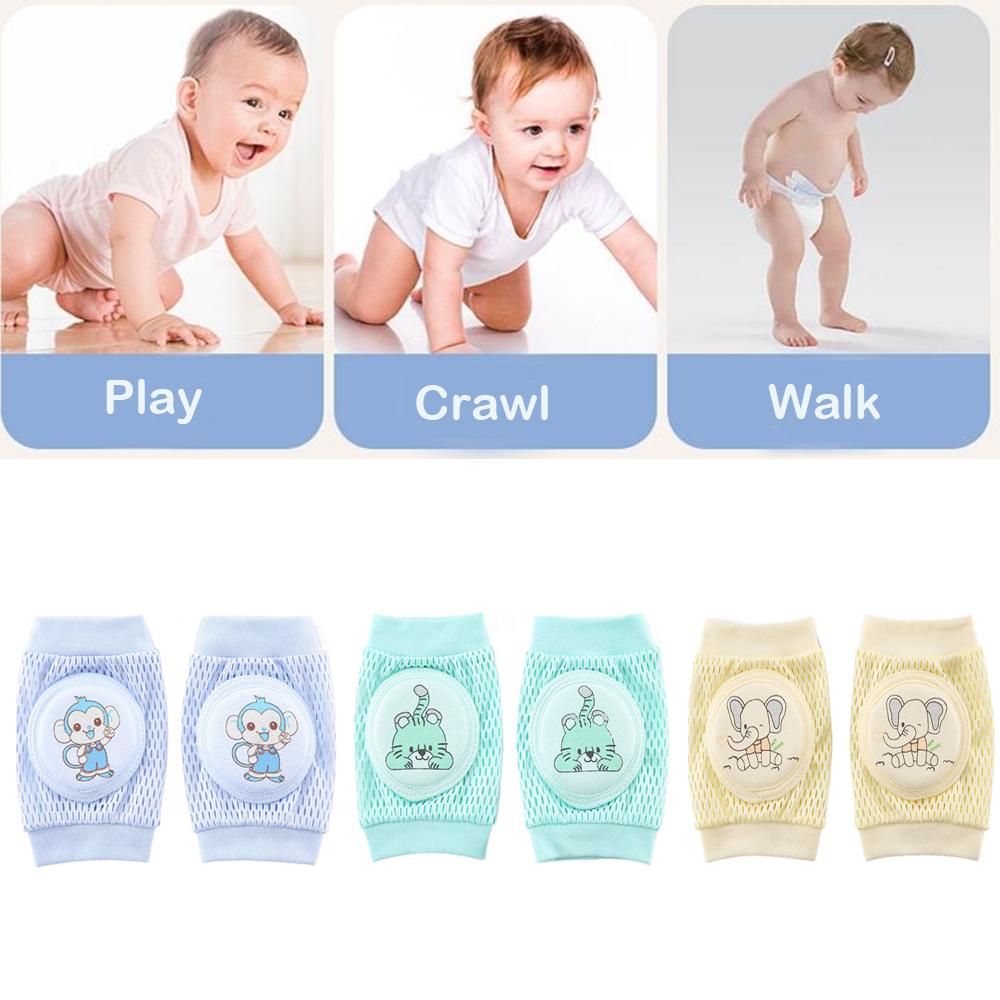 2 pcs Cartoon Pattern Baby Knee Pads Thin Baby Knee Protector Toddler Crawling Protective Gear
