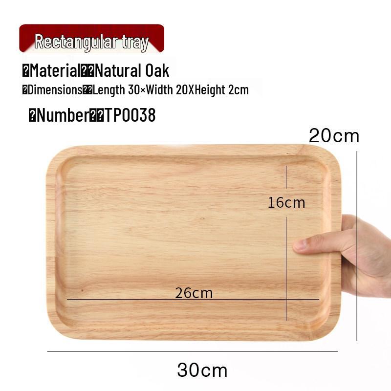 Japanese-Style Solid Wood Rectangular Tea and Cake Tray