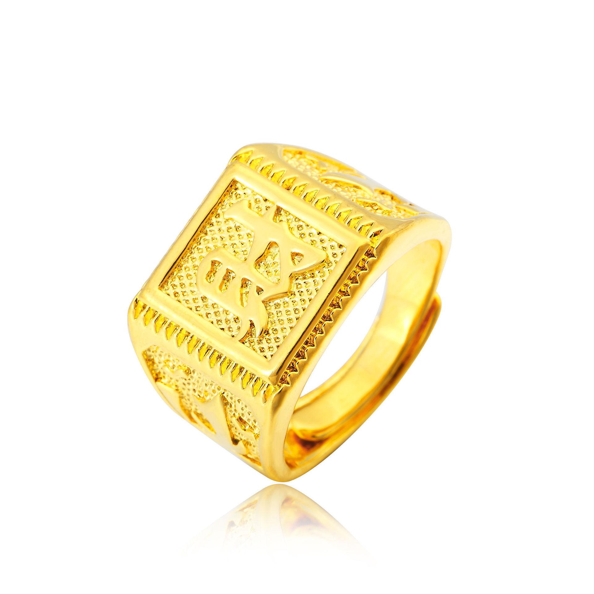 

Чоловічі ювелірні вироби Lucky Big Ring із потовщеного золота opening adjustable