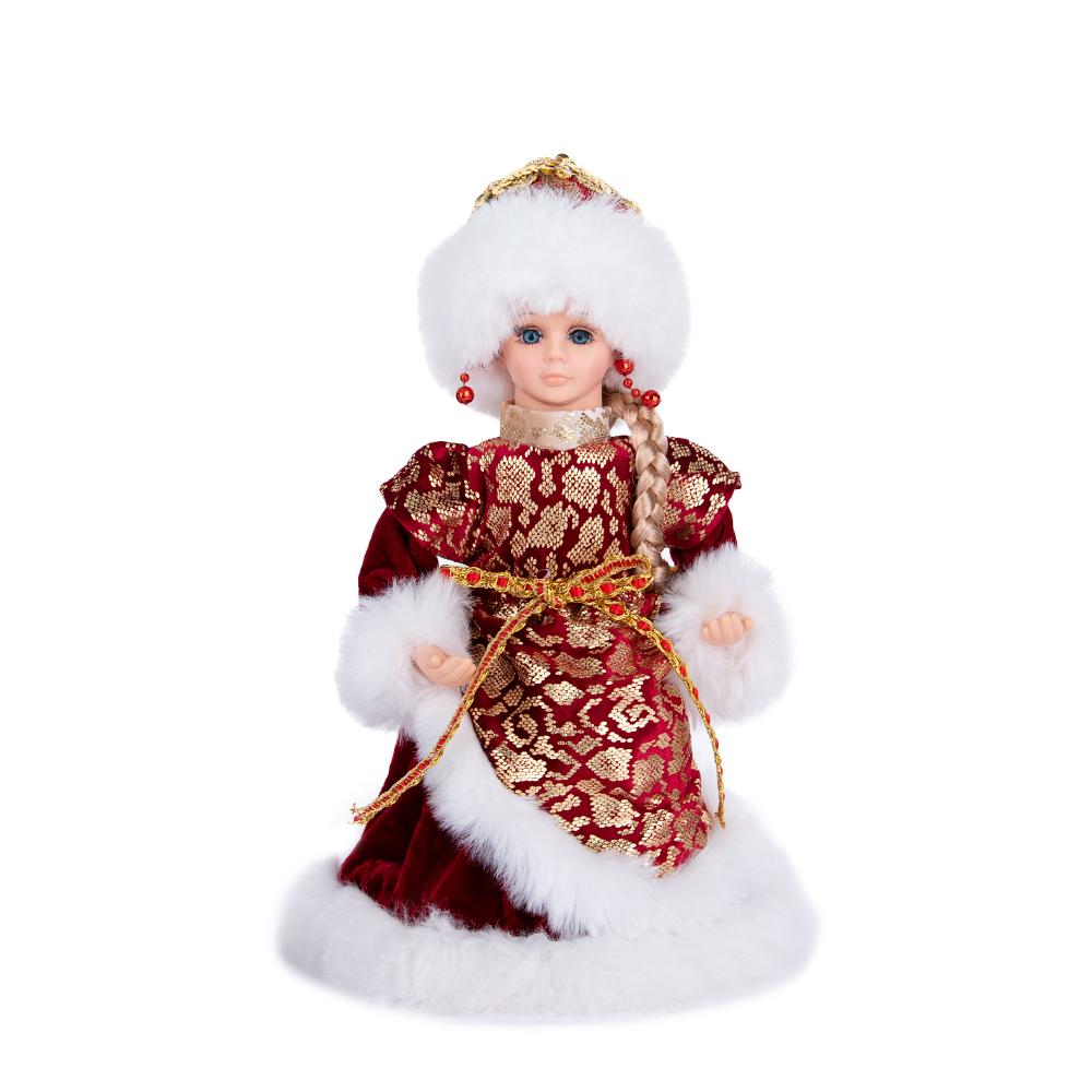 30cm Rote & Goldene Snegurochka Weihnachtsfigur