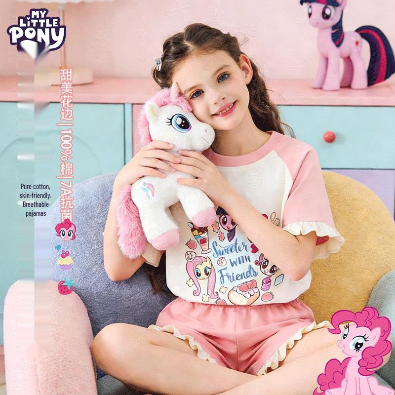 Conjunto de Pijama de Algodón de Manga Corta y Pantalones Cortos para Niñas My Little Pony