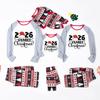 Family Matching Christmas Print Pajama Set with Long Sleeve Top and Pants Neck for Holiday
