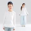 Mucmukn Girls' Lyocell Cotton Henley T-Shirt with Lace Trim