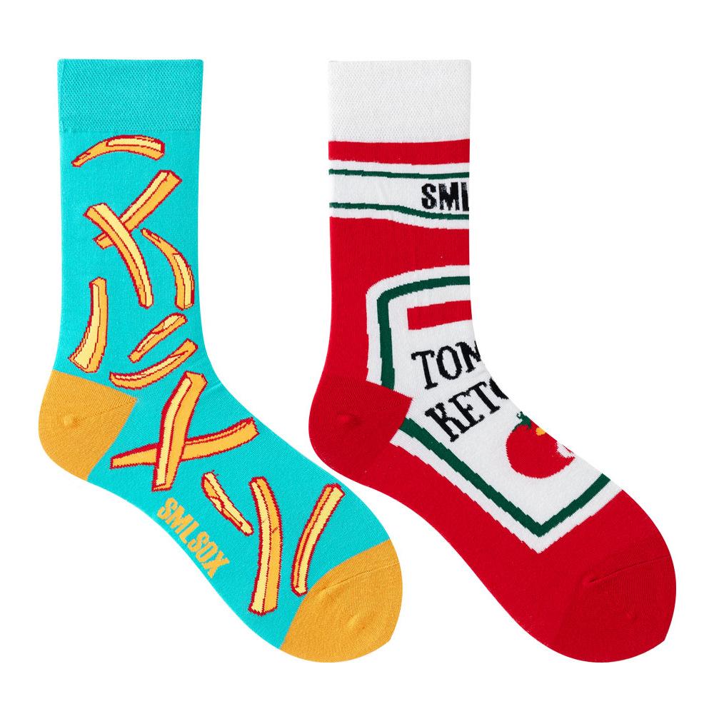 Calzini AB Asimmetrici Trendy Divertenti per Coppia Anatra Mandarina Colorati Calzini a Mezza Gamba SMLSOX