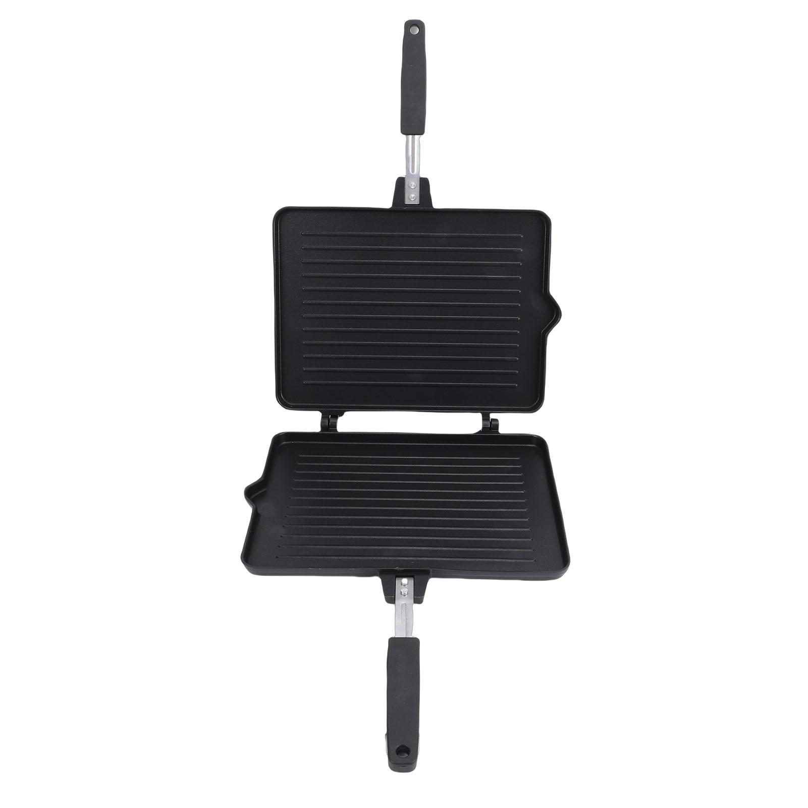 

Сковорода-гриль с антипригарным покрытием, двусторонняя, для плиты, maker pan, равномерный нагрев, для домашней кухни, для приготовления завтрака