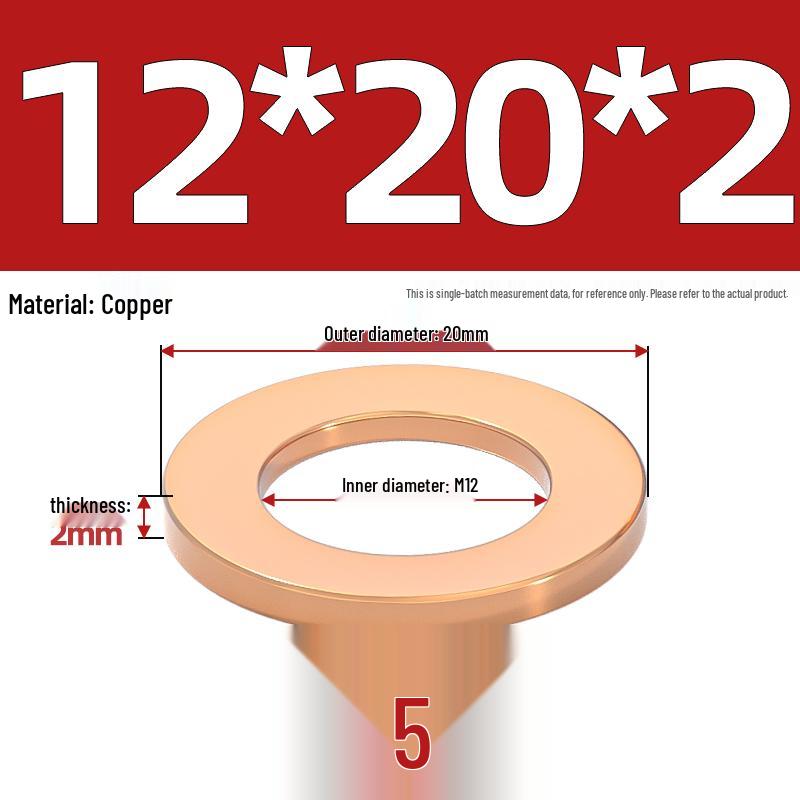 National Standard Red Copper Gasket Seal Ring and Flat Washer M3-M60mm for Marine Instruments