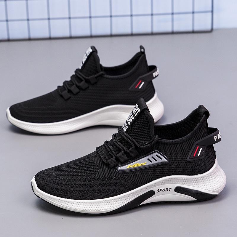 Sneakers men's new student fly-woven breathable running shoes soft-soled non-slip driving shoes men's shoes
