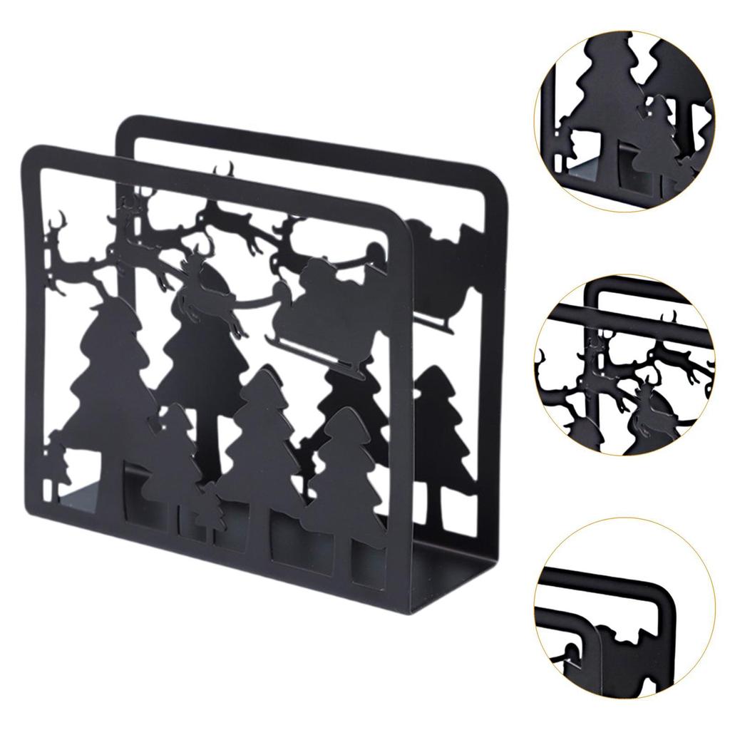 Christmas Napkin Holder Stand Freestanding Black Versatile 4.7x1.6x4inch