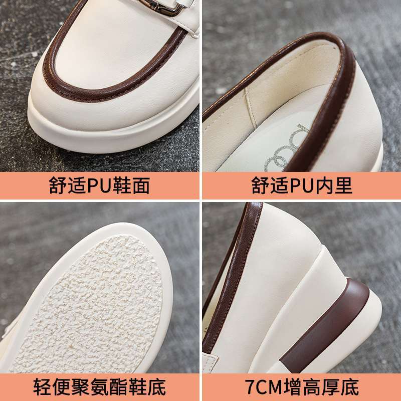 Thick Heel Single Shoes Women's Summer 2025 New Autumn Thick Heel Square Head Wedge Heel Deep Mouth Versatile Women's Shoes British Small Leathe