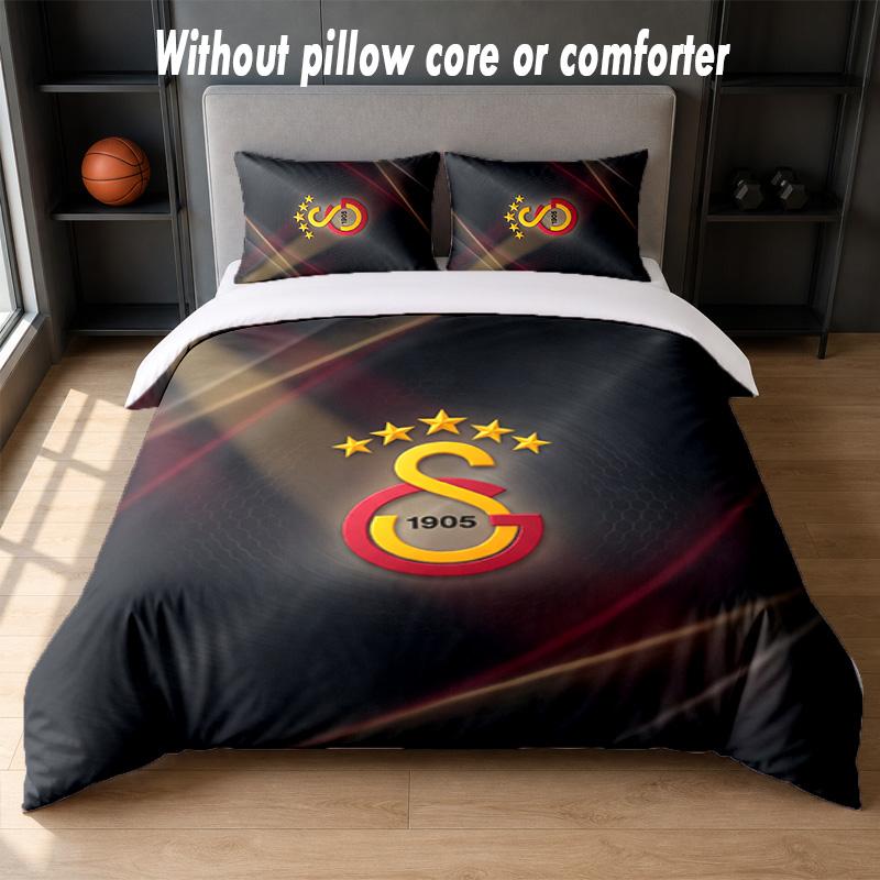 Set Biancheria da Letto Design Galatasaray FC 1 Copripiumino + 2 Federe Morbido Traspirante Biancheria da Letto per la Casa