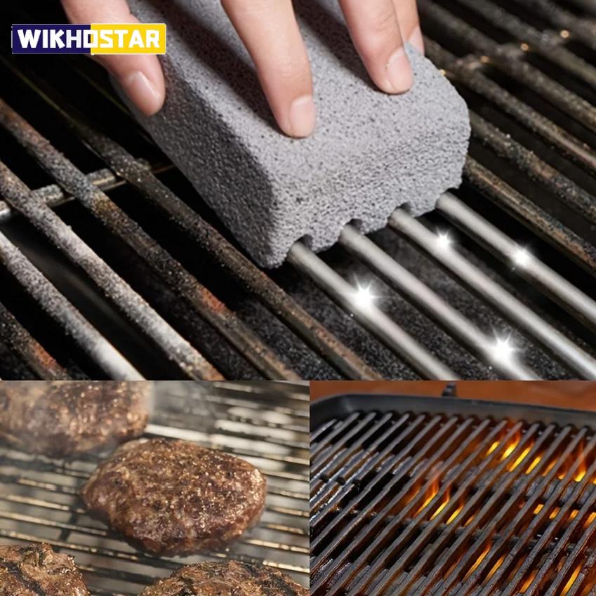 1pc BBQ Grill Cleaning Brush Brick Block Barbecue Cleaning Stone Pumice Brick For Barbecue Rack Outdoor Kitchen BBQ Tools