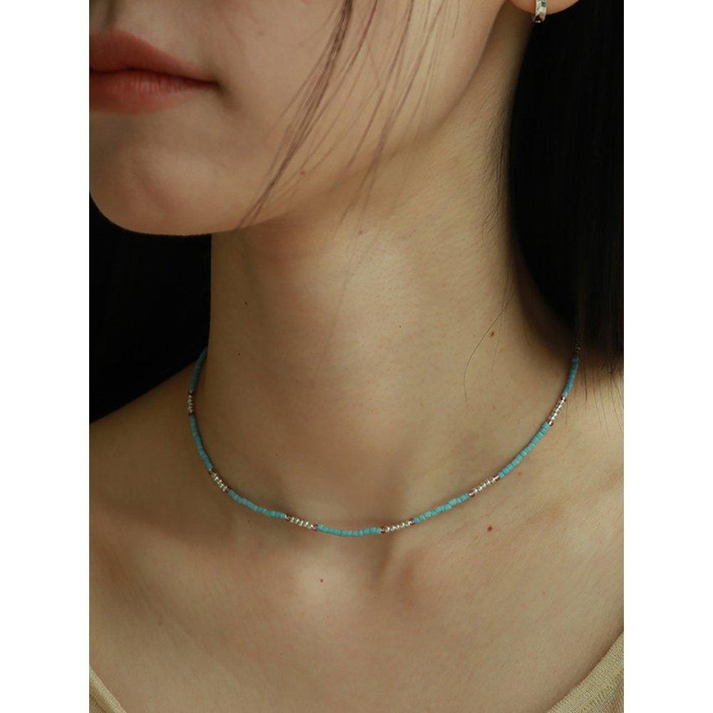 

Blue Mix Glass Beads Necklace