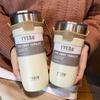 TYESO Tasse Thermo-Edelstahl-Kaffeetasse, Doppel-Thermosflasche, Isolierflasche, isolierte Reise-Auto-Bierbecher mit Strohhalm