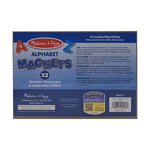 Melissa & Doug Wooden Alphabet Magnets, Uppercase and Lowercase, 52 Pieces, 448, Authentic