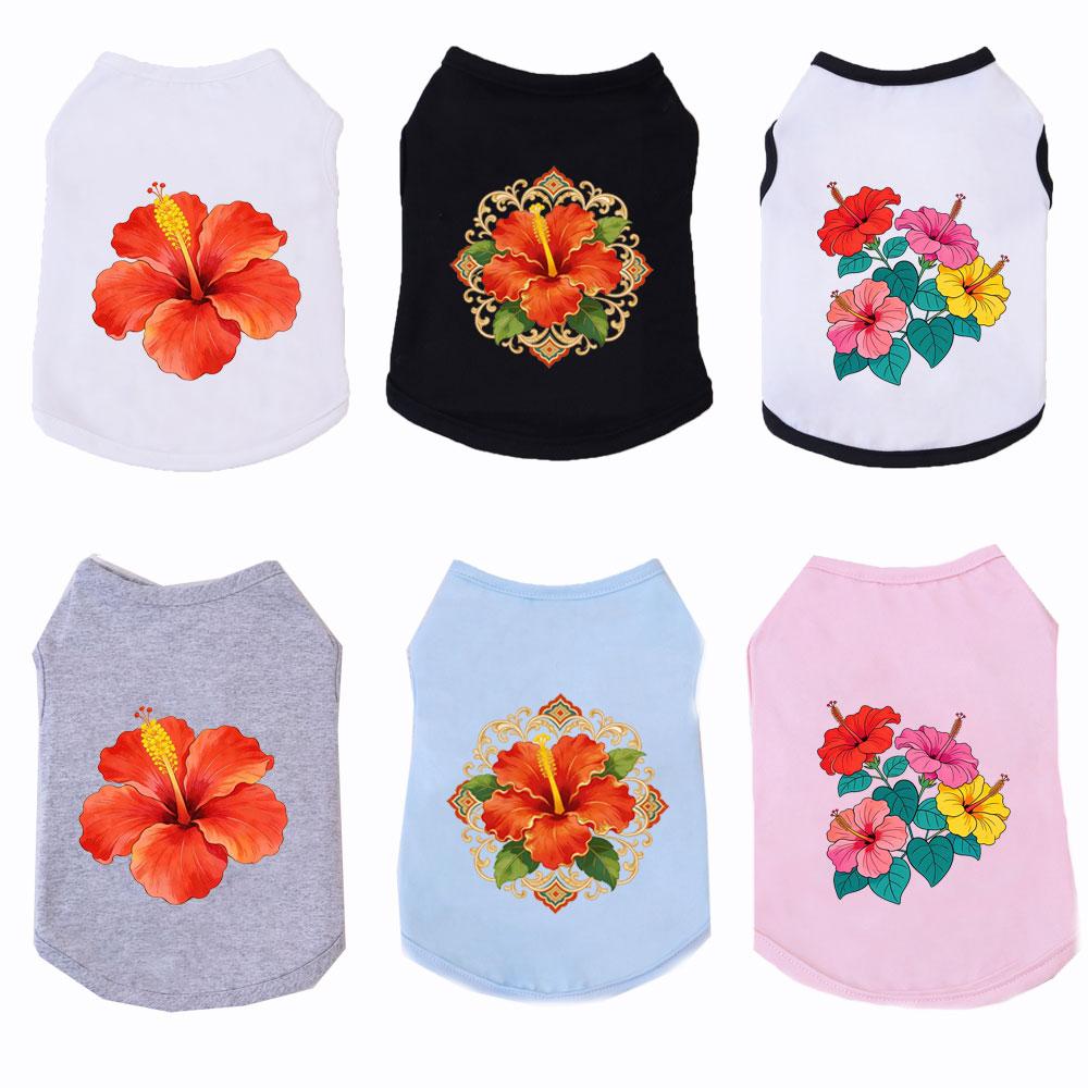 Cat Aummer Vest Hibiscus Pattern Comfortable Material Cats & Dogs Parties Clothes Suitable For Persian ,Siamese cats