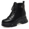 Thick-soled women's winter velvet thickened Martin boots lace-up side zipper small leather boots short tube comfortable