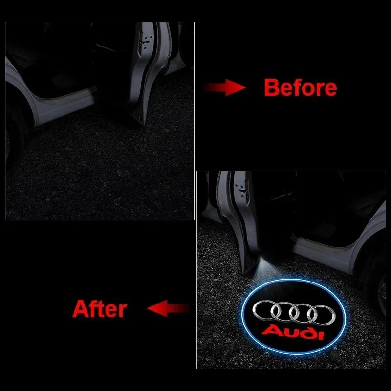 New style Car universal projector high-definition LED welcome lights For Audi A4 B5 B6 B7 A5 C7 4F Q2 RS3 RS4 RS5 RS6 TT 4L