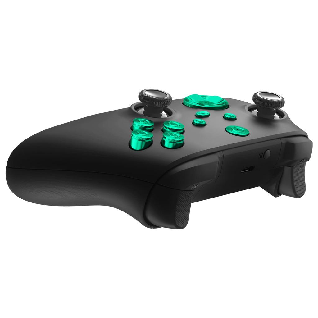 EXtremeRate Botões de Metal Vermelhos para Xbox Core Sem Fio Kit de Acessório Personalizado para Xbox Series X S Liga de Alumínio ABXY e Peças de Reposição para a Tecla Home