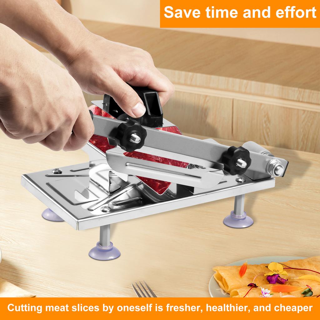 Fårköttsrullskärmaskin Rostfritt stål Köttskärare Nötkött Tunn skiva Fryst kött Hushåll Grill Hot Pot Matlagning Köttskärare