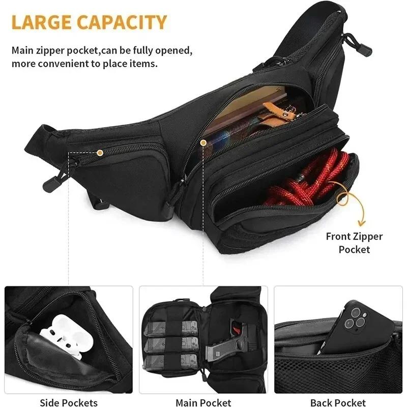 Multi- Waist Pack Fanny Packs for Men Nylon Shoulder Hiking Mobile Phone Bag Sports High-capacity Waist Bag