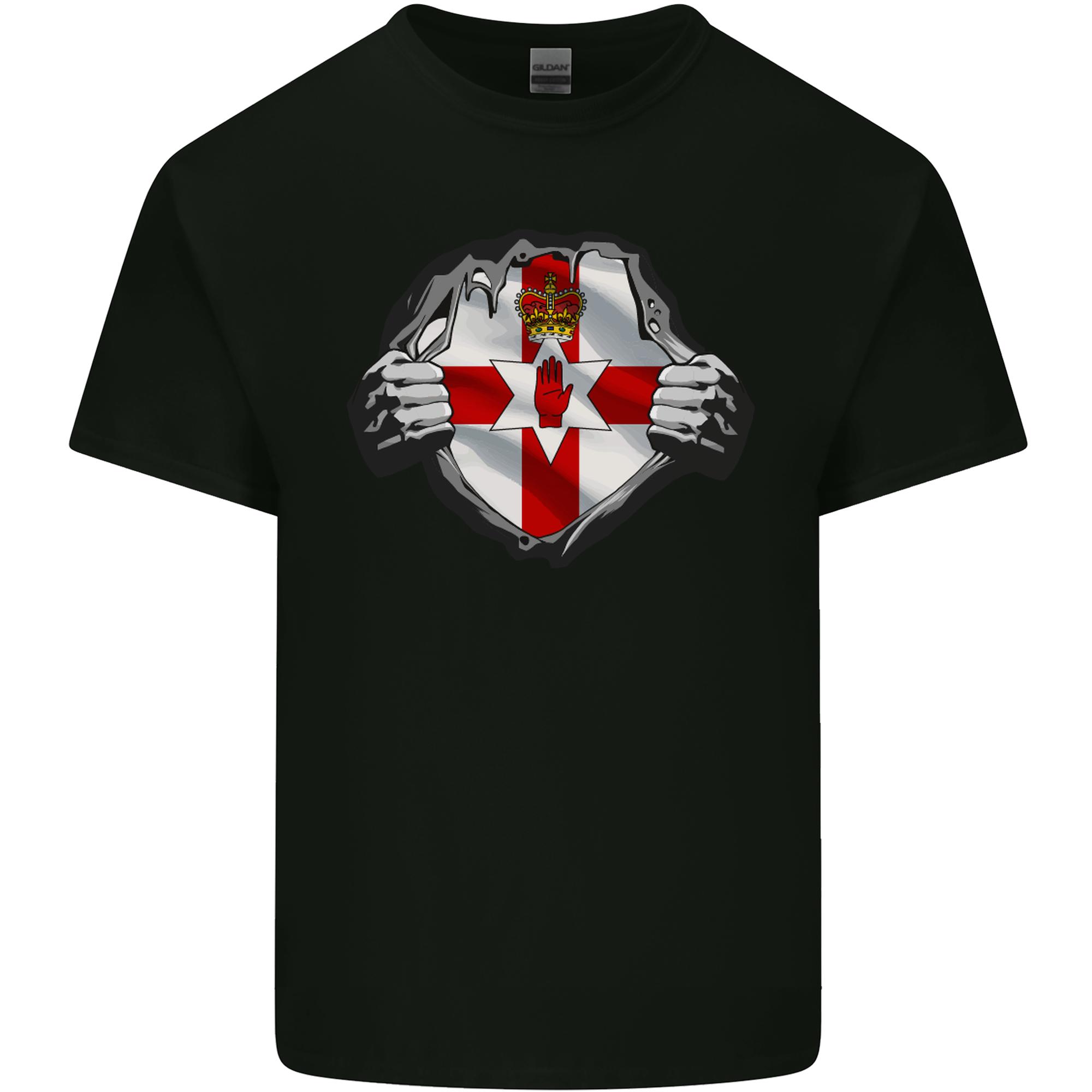 Ulster Flag N Ireland Gym Ripped Torn Unisexs Light Cotton Tshirt S