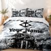 Berserk Custom Name 3pc set Perfect for bedroom use Comfortable bedding set includes a duvet cover and two pillowcases Ideal birthday or Christmas gif