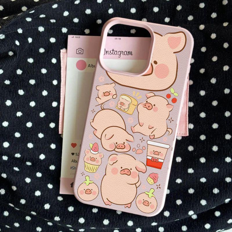 

Cartoon Piggy for Apple 16Promax Silicone for IPhone15 Phone Case 14 Anti-fall 13 Female 12/11 Soft For Apple XS