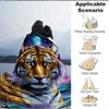 1pc Tiger Moon Night Print Blanket Lightweight Flannel Blanket Throw Blanket For Sofa, Bed, Travel, Camping Yy2509026140
